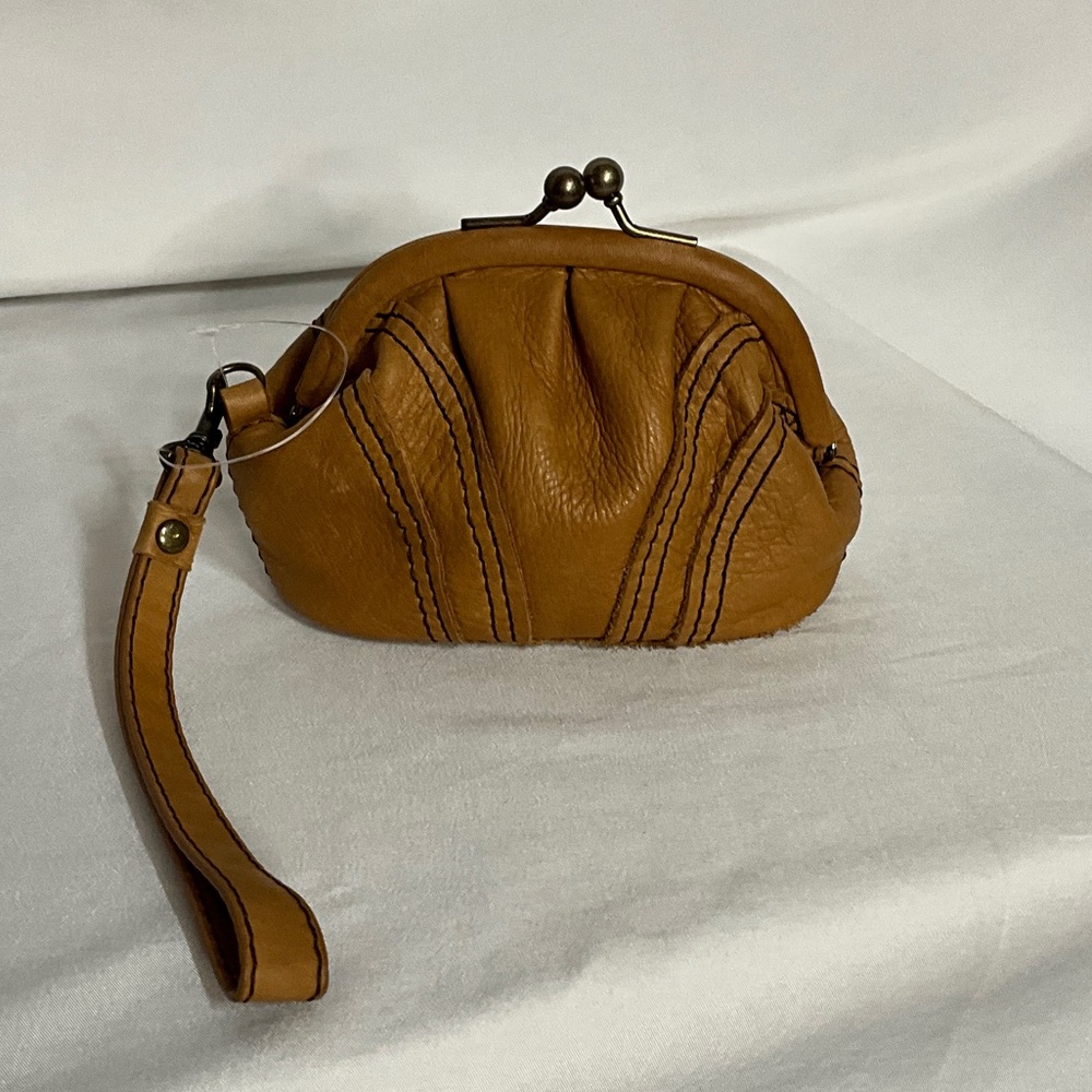 Tan Leather Wristlet by American Leather Company
